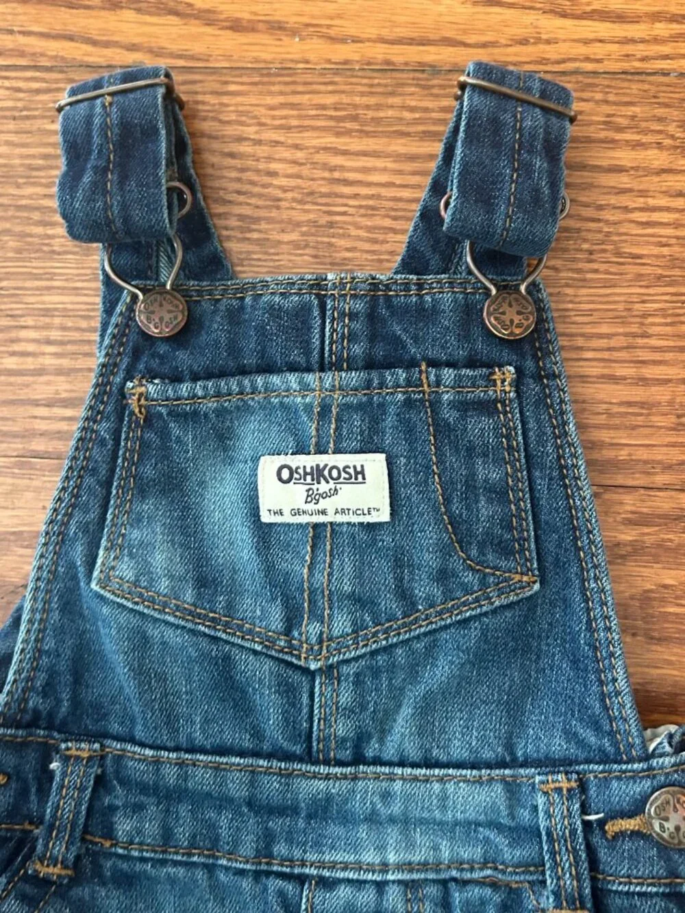 OshKosh B'gosh Fleece-Lined Denim Overalls Girls 18 Months Cold Gear Baby Girl